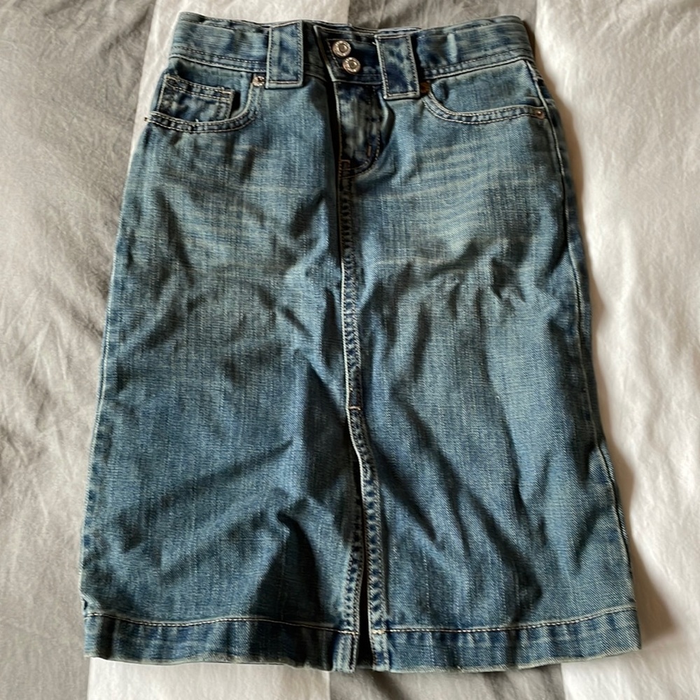 Gap blue Jean denim midi maxi skirt new